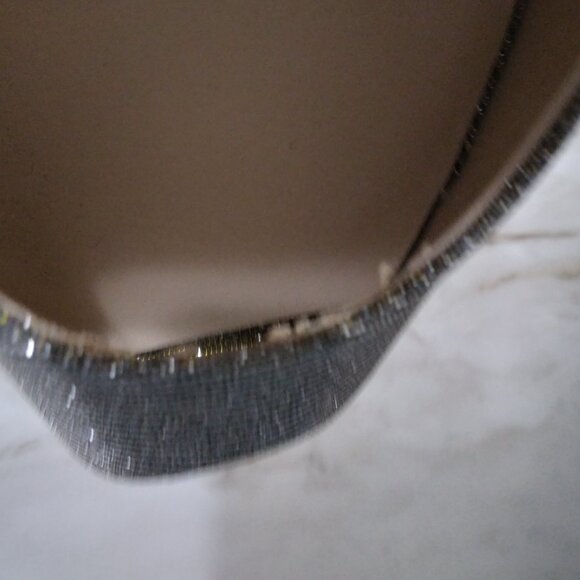 Nine West | Gold Silver Metallic Sparkle Peep Toe Heels | Size 7M - Picture 12 of 14